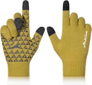 Achiou Winter Gloves for Men and Women, Touchscreen Soft Knit Gloves