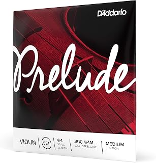 D'Addario Prelude Violin String Set, 4/4 Scale, Medium Tension | Prelude violin strings provide warm tone, excellent bow response, durability and stable tuning for students.