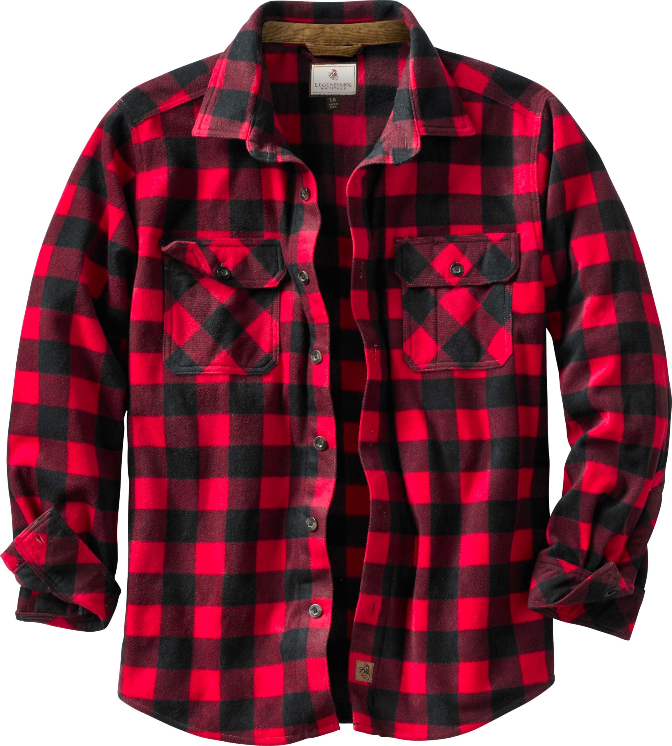Legendary Whitetails Men's Long Sleeve Fleece Button Up Shirt Casual Fit Thick H