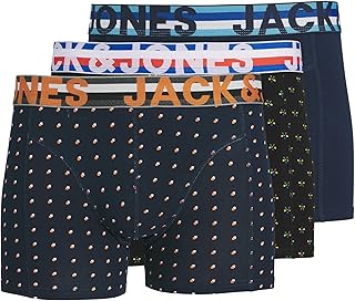 JACK & JONES Jachenrik Trunks 3 Pack Noos Boxer, Multicolour (Navy Blazer), XX-Large Men's