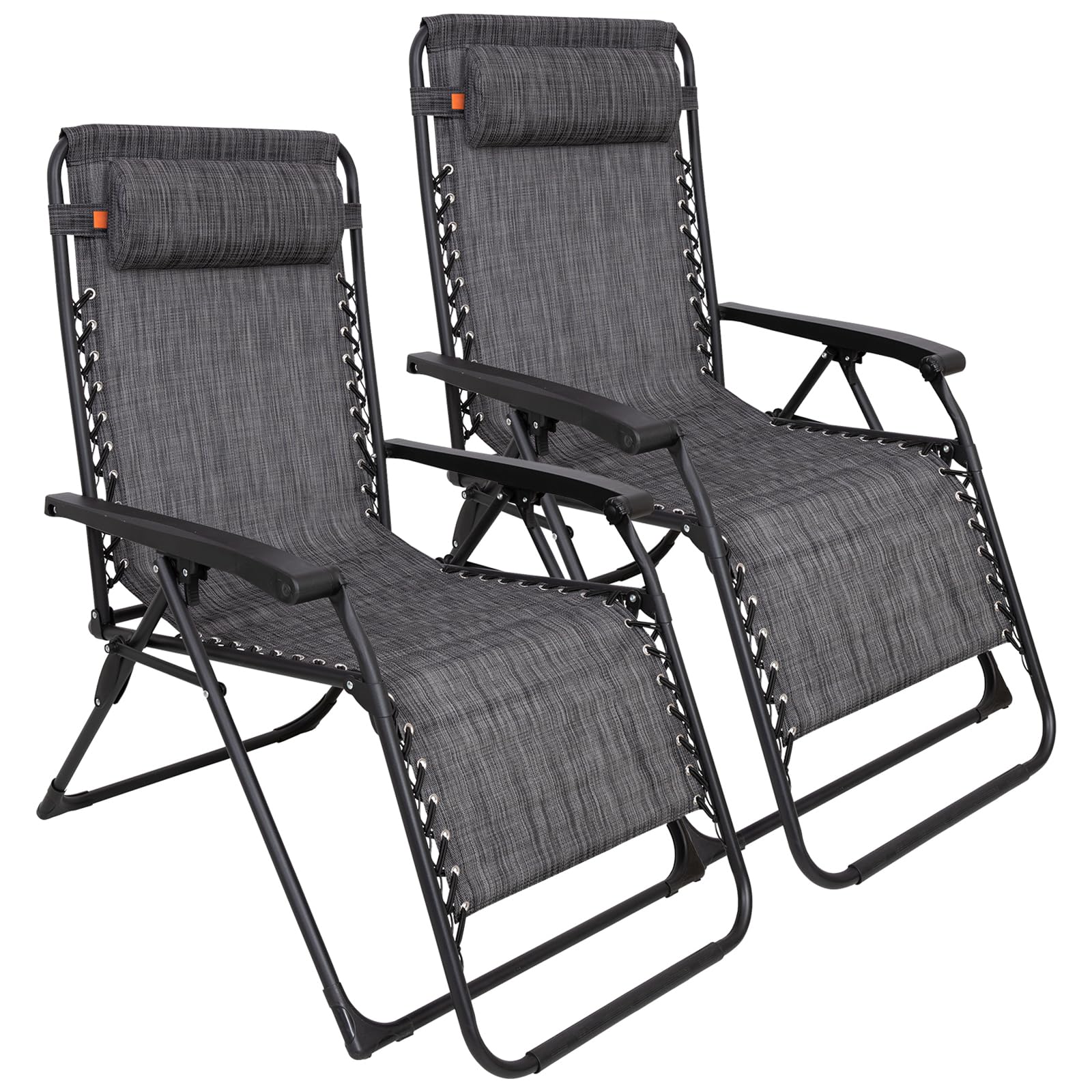 KingCamp Zero Gravity Chairs Up to 180 kg, Adjustable Headrest, Set of 2