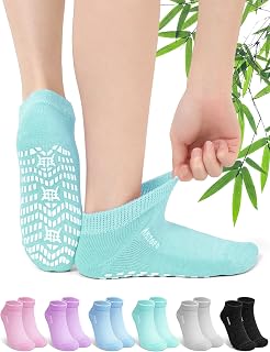 Diabetic Socks for Men Women: Soft Top Bamboo Ankle Socks Breathable With Gripper Cushioned Sole - Seamless Toe Extra Wide Non Slip for Swollen Feet Elderly Daily Wear