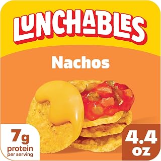 Lunchables Nachos with Cheese Dip and Salsa, 4.4 oz Pack | 7g Protein, No Prep Needed, Crunchy Tortilla Chips with Cheesy Dip & Salsa, a Convenient Grab-and-Go Lunch for School
