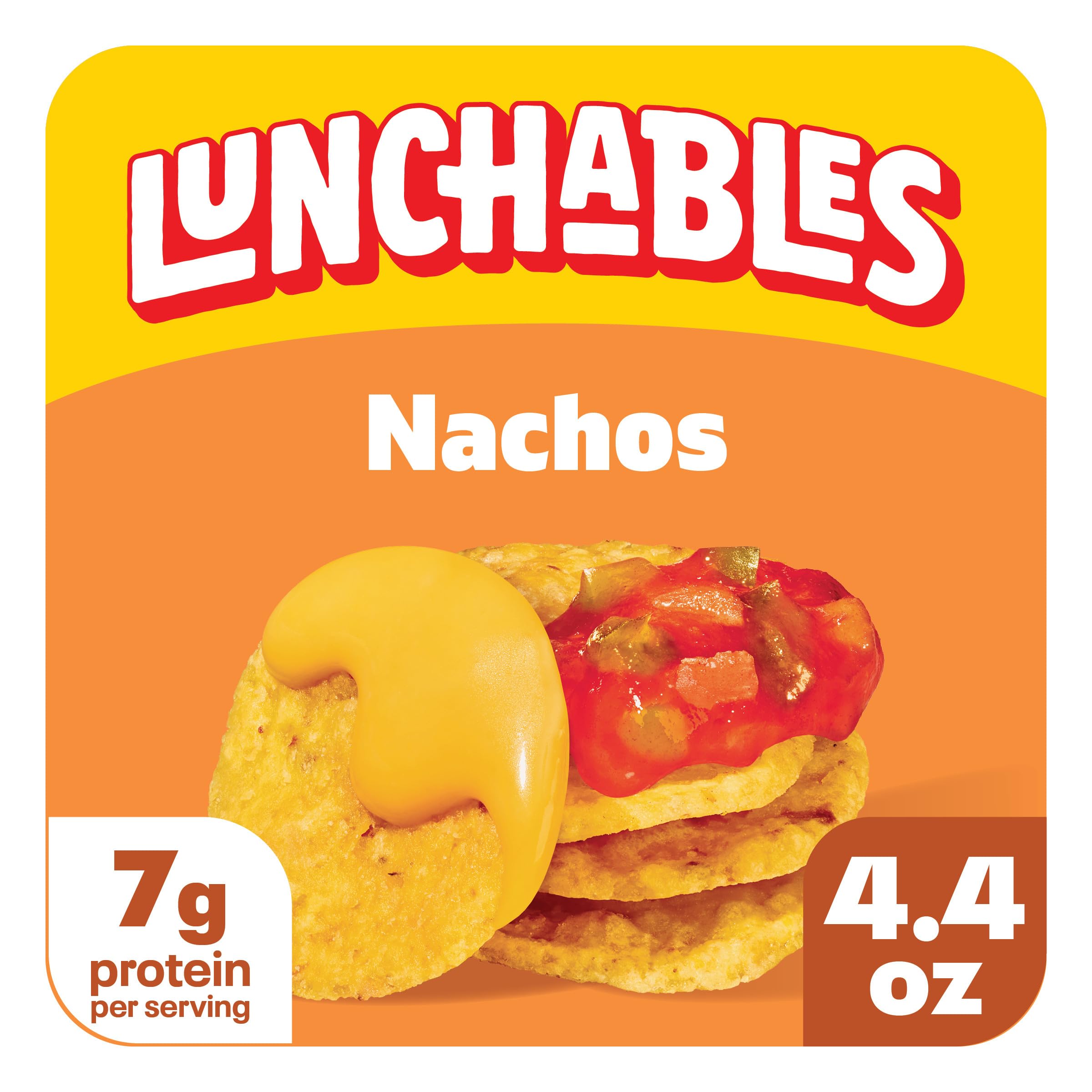 Lunchables Nachos with Cheese Dip and Salsa, 4.4 oz Pack | 7g Protein, No Prep N