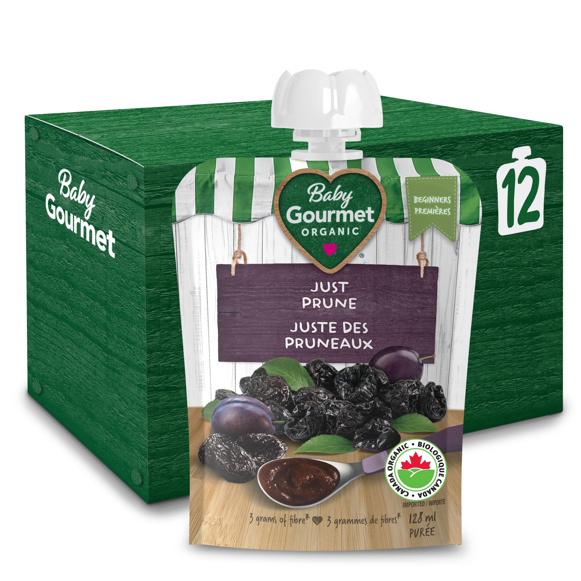 Baby Gourmet Organic Puree Baby Food Pouches - Simply Prune - No Added Sugar or 