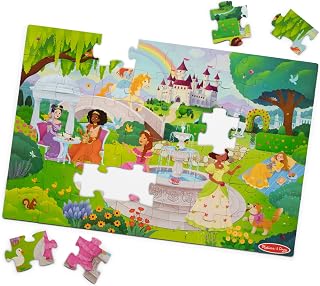 Melissa & Doug Fairy Tale Castle Jumbo Floor Puzzle 48-Piece Toy | 48 Wipe-Clean Pieces, 3x2 Ft Princess Castle Scene and Illustrated Guide, Floor Puzzle Play, Preschool Toys for Kids, Ages 3+