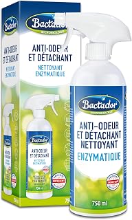 Bactador Anti-Odour and Microbiological Stain Remover 750 ml – Spray – Microbiological Odour Neutralizer and Enzymatic Cleaner – 100% Natural