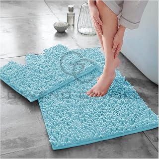 GC GAVENO CAVAILIA Super Absorbent Loop Bath Set, Chenille, Aqua