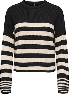 ONLY Onlkatia LS Rib Stripe O-Neck CC Knt Women's