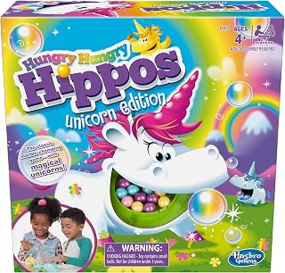 Hasbro Gaming Hungry Hippos Unicorn Edition Board Game (Amazon Exclusive)