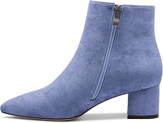 Castamere Women's Block Chunky Bottom Kitten Heel Heel Closed Pointed Toe Ankle Boots Slip-on Zipper Office Classic Dress Boots