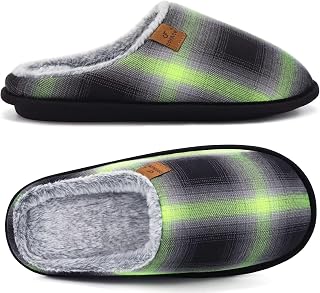 COFACE Mens Cozy Memory Foam Scuff Slippers Warm Slip On House Shoes