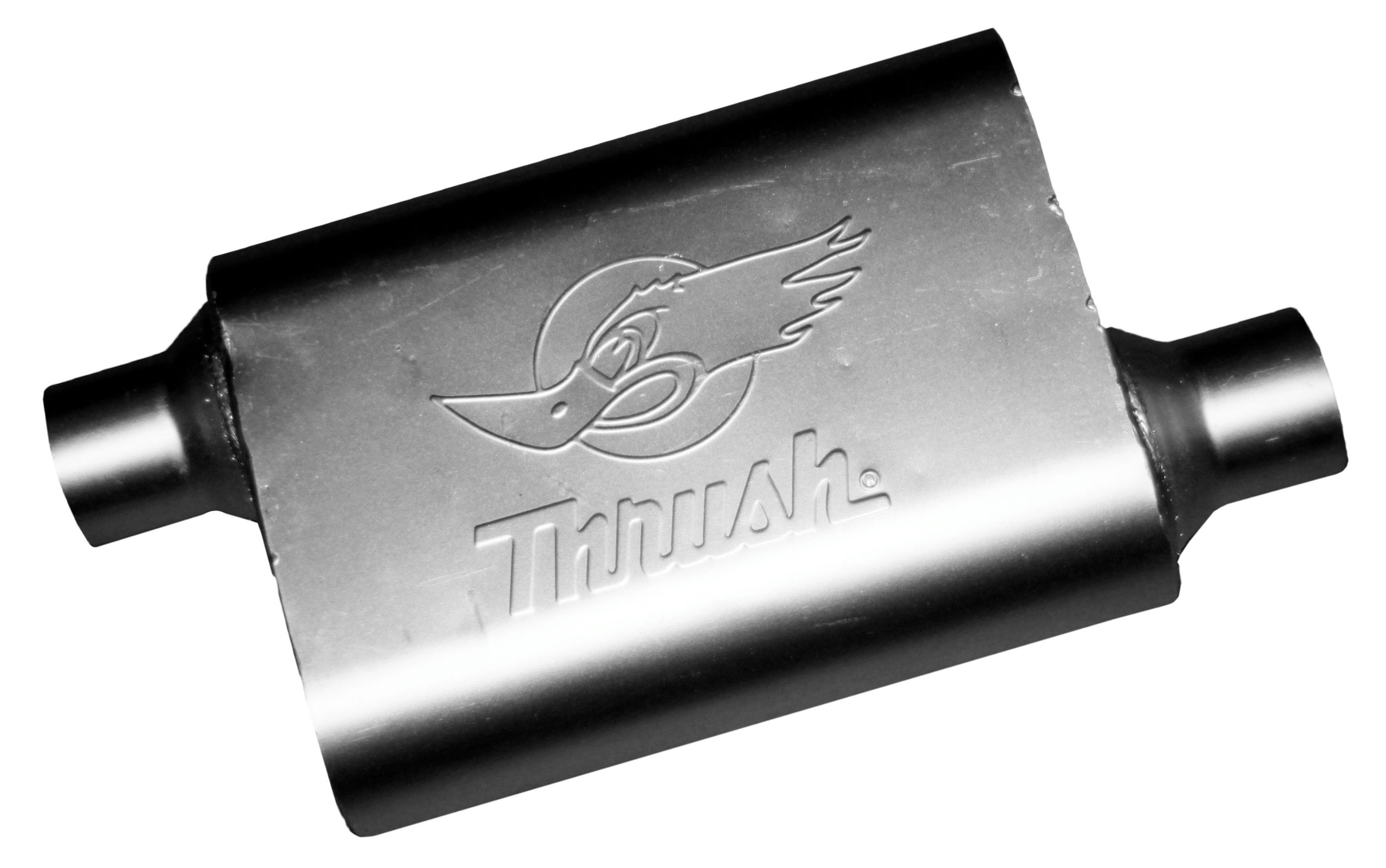 Thrush Muffler Deep Race Tone (Most Applications) Inlet 2.5 Pipe Connection Offs