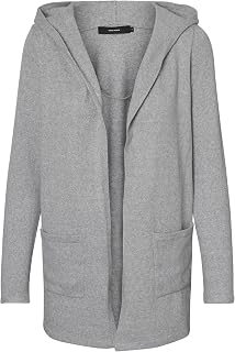 VERO MODA Women's Vmdoffy Ls Open Hood Cardigan Ga Curve Knit