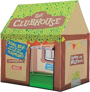 Wilwolfer Kids Play Tent Indoor: Boys Clubhouse Tent for Kids with Roll up Door and Windows for Outdoor Games - Cute Playhouse Forts for Toddlers Party Birthday Play Area Decorations