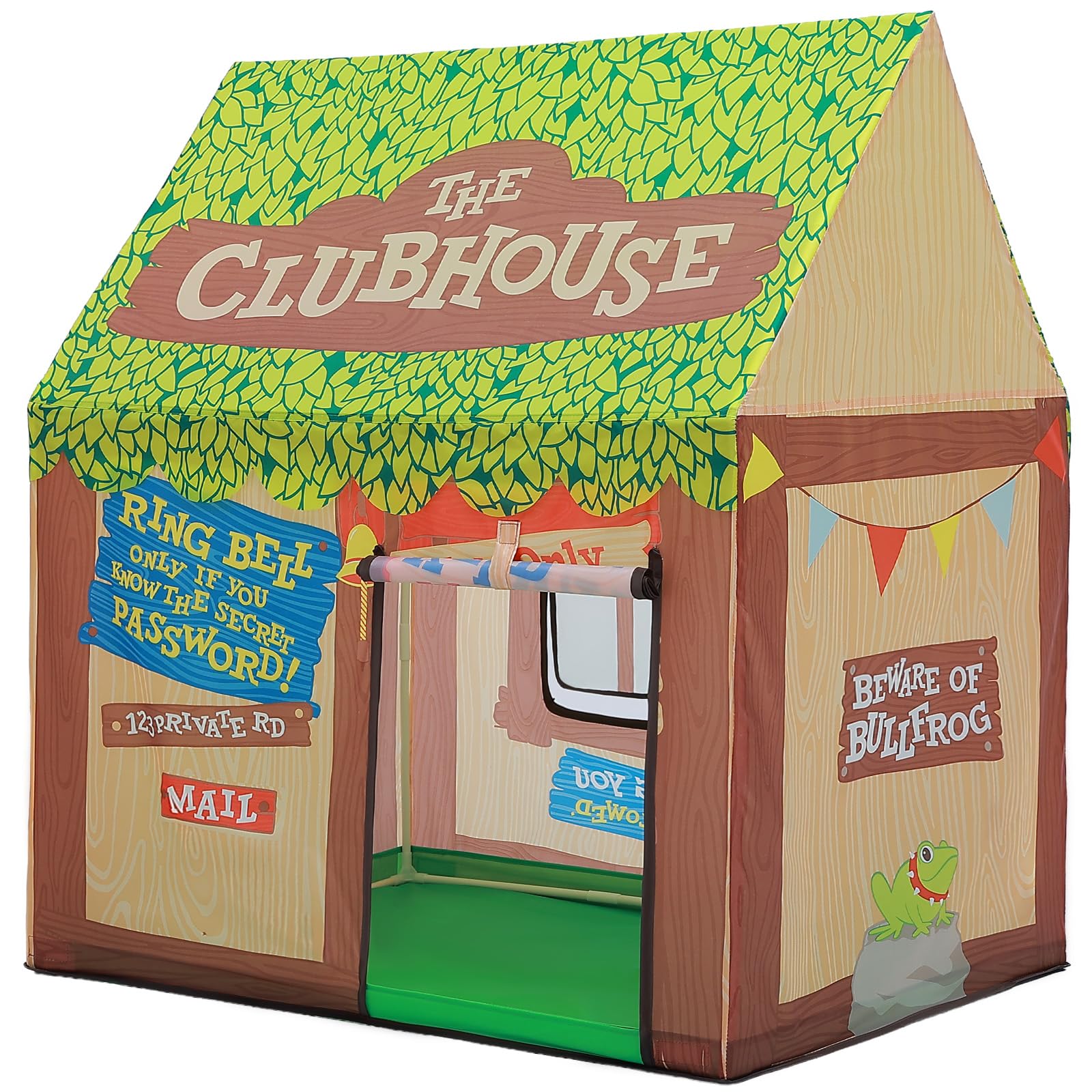 Wilwolfer Kids Play Tent Indoor: Boys Clubhouse Tent for Kids with Roll up Door 