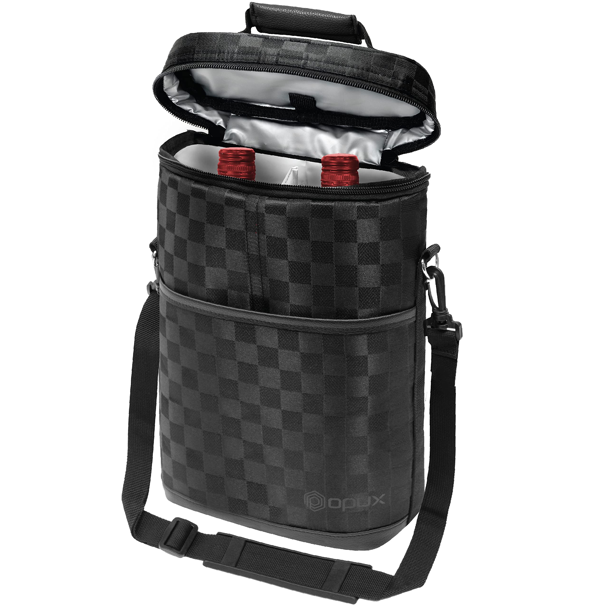 opux 2 Bottle Wine Carrier Tote, Insulated Leakproof Wine Cooler Bag, Wine Trave