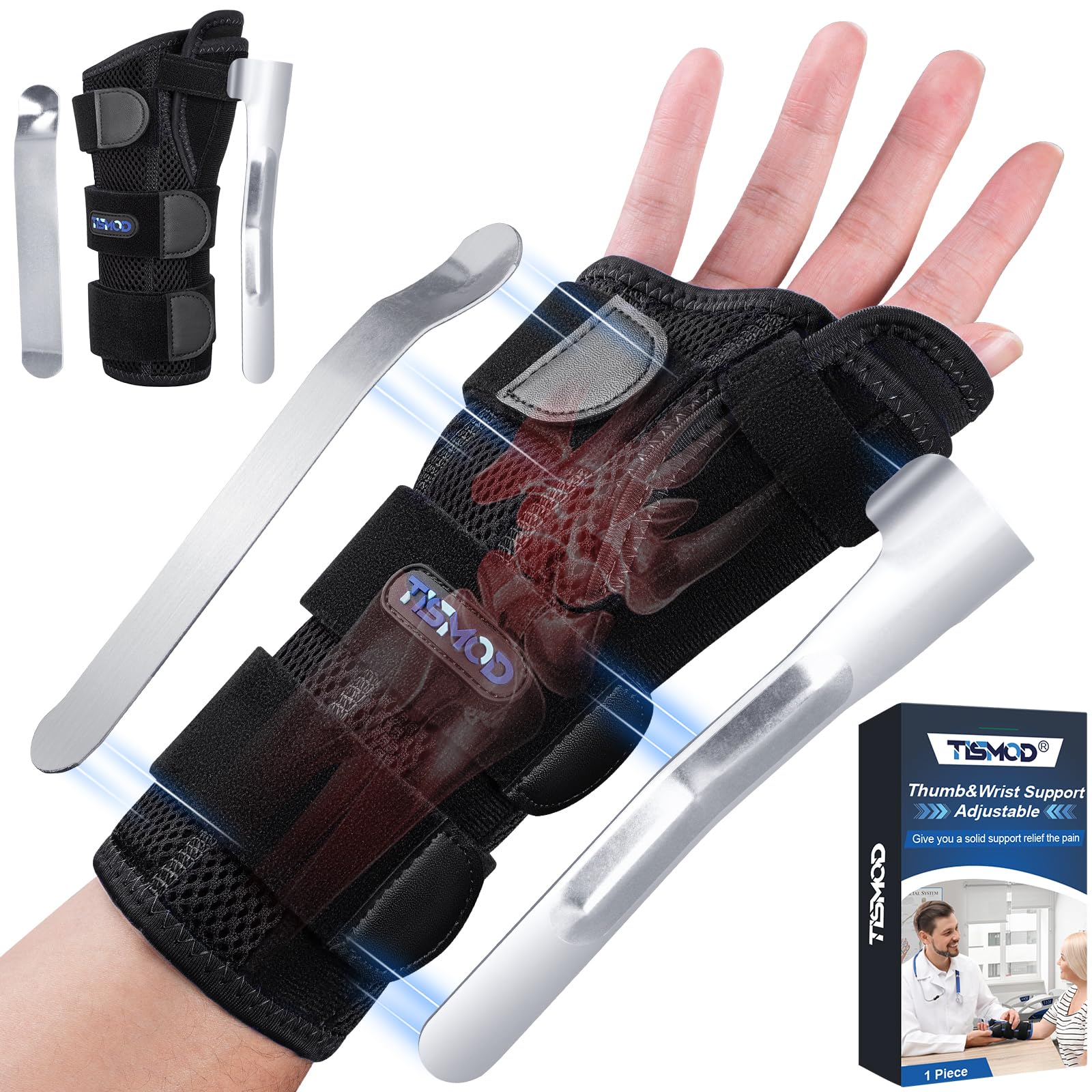 TISMOD Wrist Thumb Brace Spica Splint Right Left Hand Adjustable | Carpal Tunnel