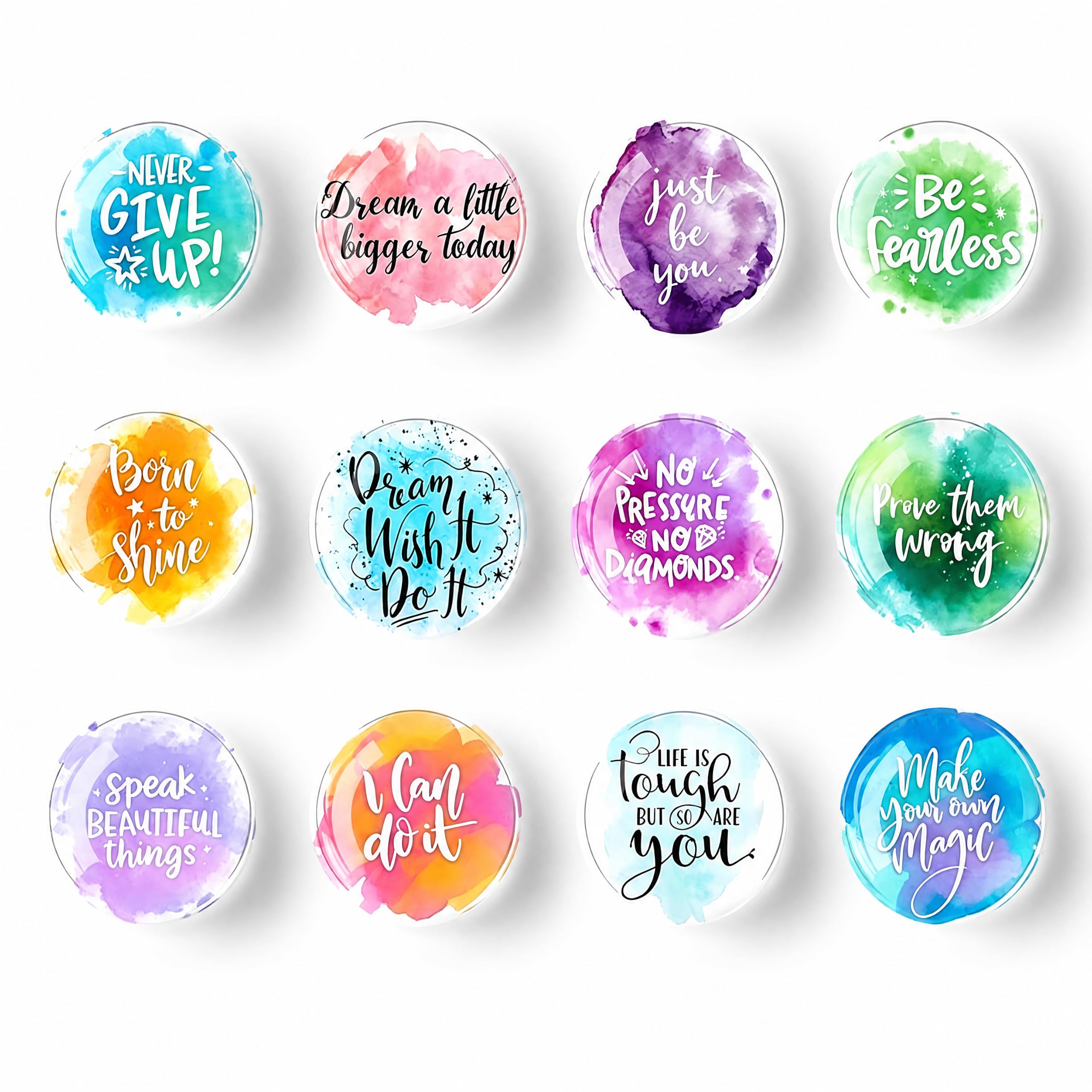 Velvtonics 12PCS Fridge Magnets Words A | Fridge Magnets Decoration for Refriger