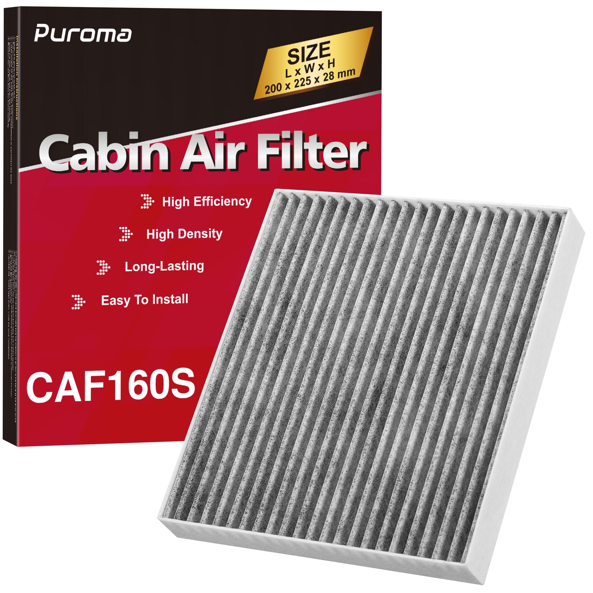 Puroma Cabin Air Filter Activated Carbon for CF12160 CAF1948P Hyundai KIA | For 