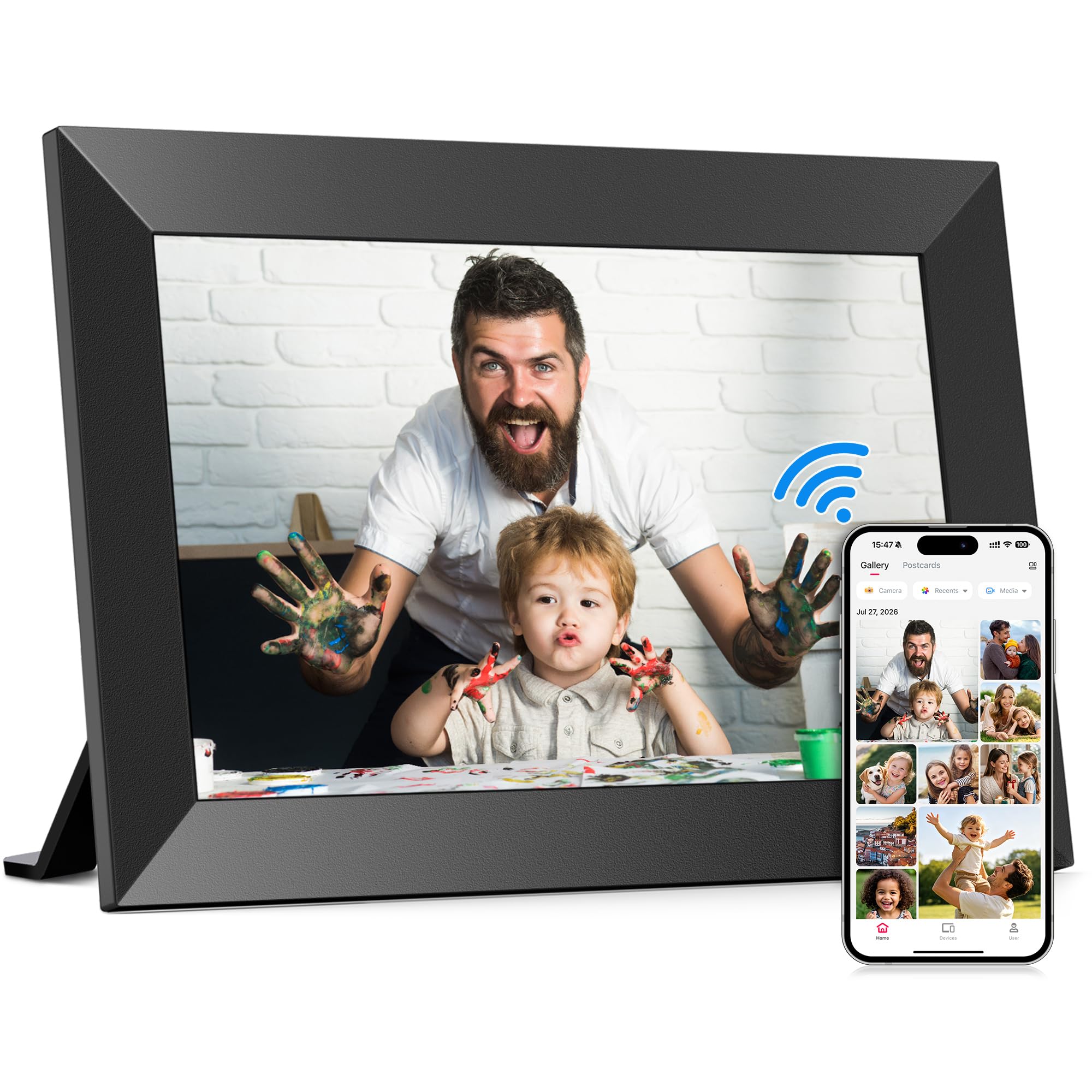 Digital Picture Frame, 10.1" WiFi Electronic Photo Frames, 48GB Storage | No Sub