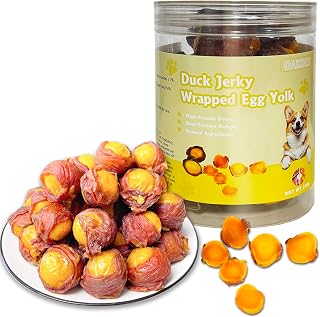 Freeze-Dried Egg Yolk Wrapped with Duck –200g+Dog Training Treats, All-Natural, No Additives, High-Protein, Supports Coat Health, for All Life Stages (Puppy to Senior),20–30 Pcs