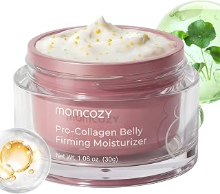 Momcozy Pregnancy Stretch Mark Prevention Cream Travel Belly Lotion 1.06 oz | EWG Verified, Dermatologist Tested, 4x Pro Collagen Peptides and Centella Asiatica Deeply Hydrate & Restore Elasticity