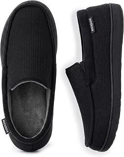 RockDove Men's Tweed Memory Foam Moc Slipper, Size 10, Dark Black