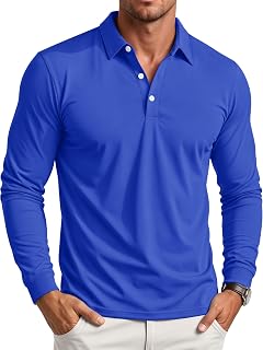 MAGCOMSEN Men's Polo Shirt Long Sleeve Quick Dry Golf Collared Shirts