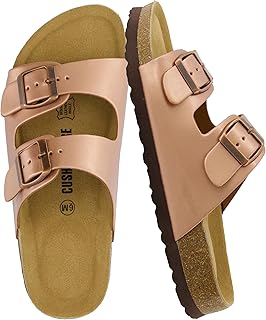 CUSHIONAIRE Women's Lane Cork Footbed Sandal with +Comfort