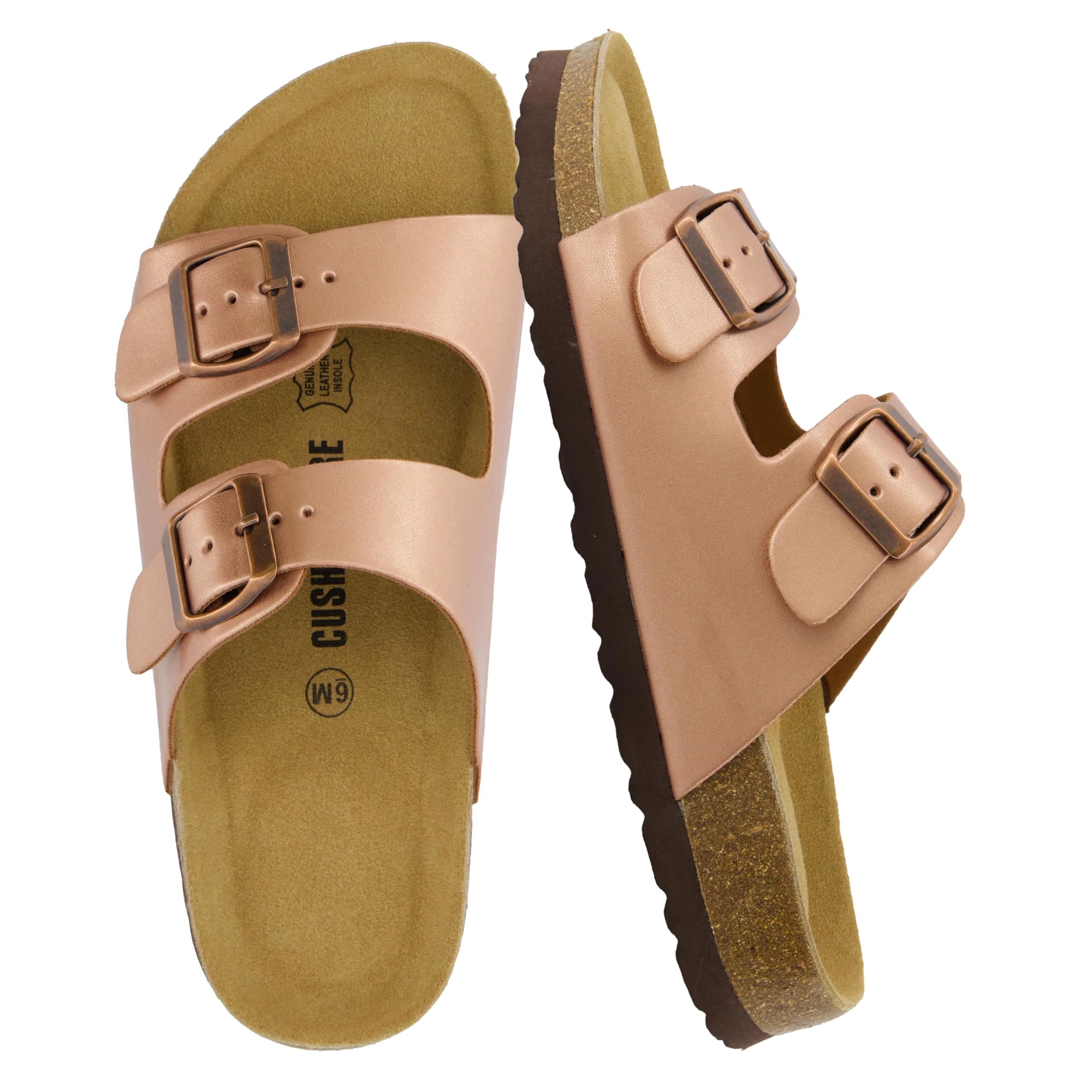 CUSHIONAIRE Women's Lane Cork Footbed Sandal with +Comfort