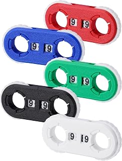 NiToy 5 Pcs MTG Life Counter, 3D Printed Health Tracker Spinner for RPG | Double Digits Wheel for D&D, CCG, TCG Card Games, Portable Clear Display with Box