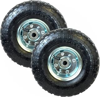Easy Shopping® Set of 2 10" Pneumatic Wheels for Sack Trucks/Trolleys/Wheelbarrows