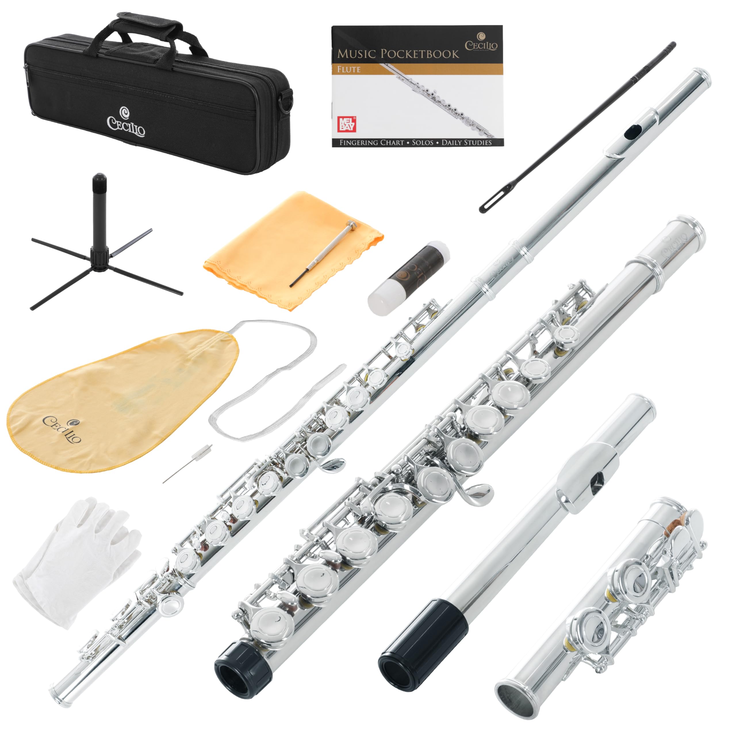 Cecilio Closed Hole C Flute - Musical Instrument, Beginner/Intermediate Flute in