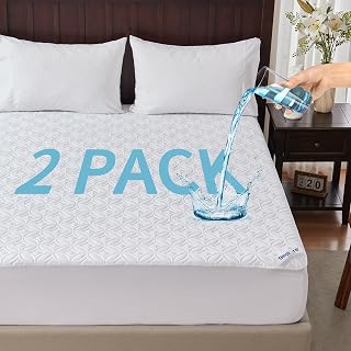 BEDLORE 2 Pack Waterproof Mattress Protector King, White