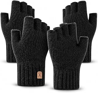 Fingerless Gloves Half Finger Winter Warm Knitted Gloves Working Running Biking Driving for Men Women