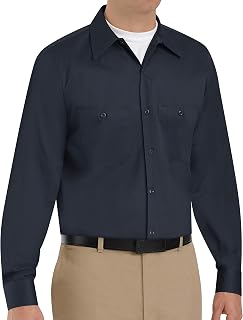 Red Kap Men's Wrinkle Resistant Cotton Work Shirt, Regular Fit, Long Sleeve Shirt (Pack of 1)