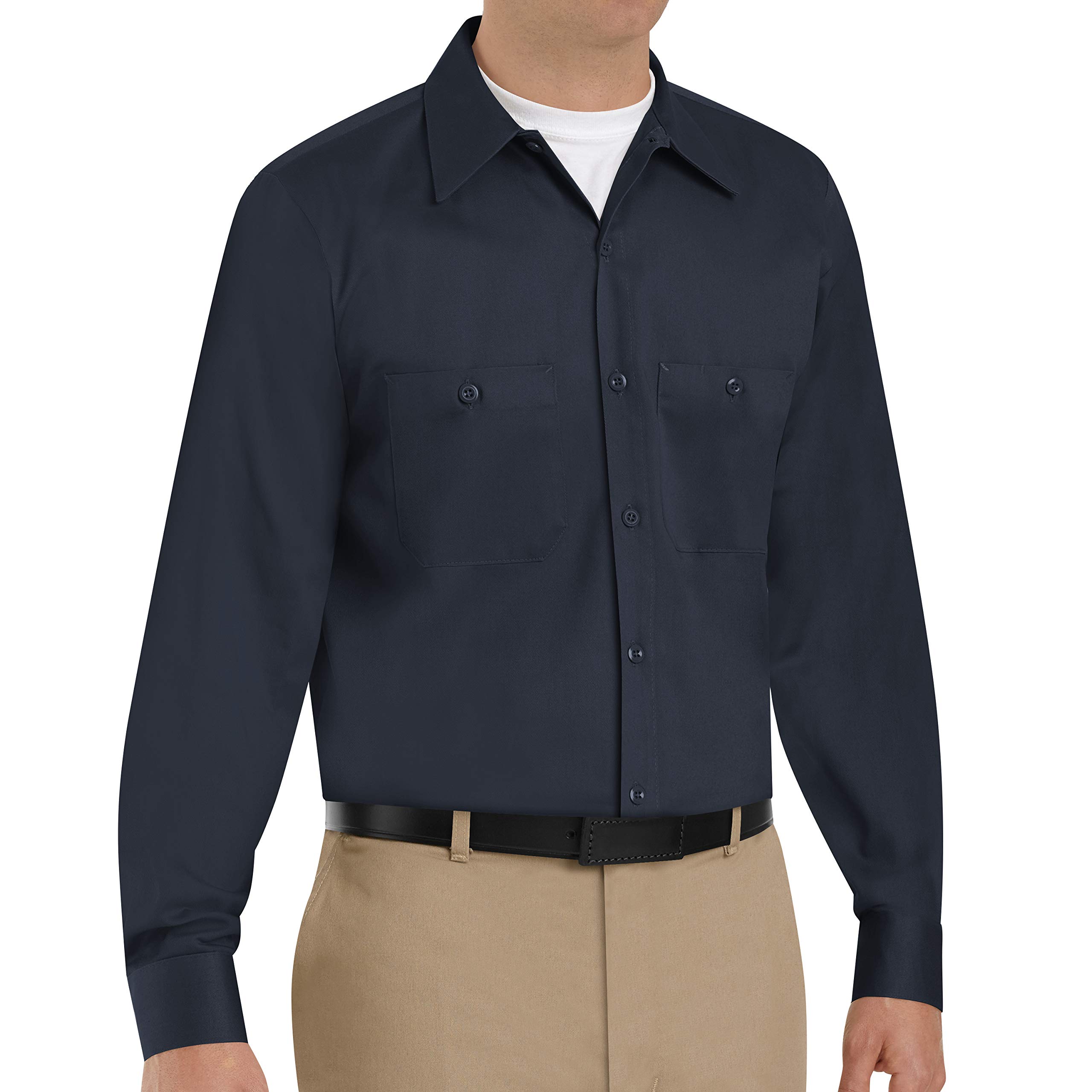 Red Kap Men's Wrinkle Resistant Cotton Work Shirt, Regular Fit, Long Sleeve Shir