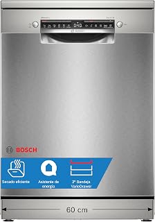Bosch - Dishwasher Free Installation, 60 cm, Series 4, Home Connect, EcoSilence Motor, Steel, SMS4EMI06E | Contrólalo desde tu móvil y disfruta del silencio. Vajilla seca y lista para guardar.