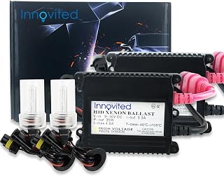 Innovited 35W DC Slim Digital Ballast x 1 Pair with HID Xenon Bulb x 1 Pair Bundle - H11 H9 H8-6000K - Diamond White