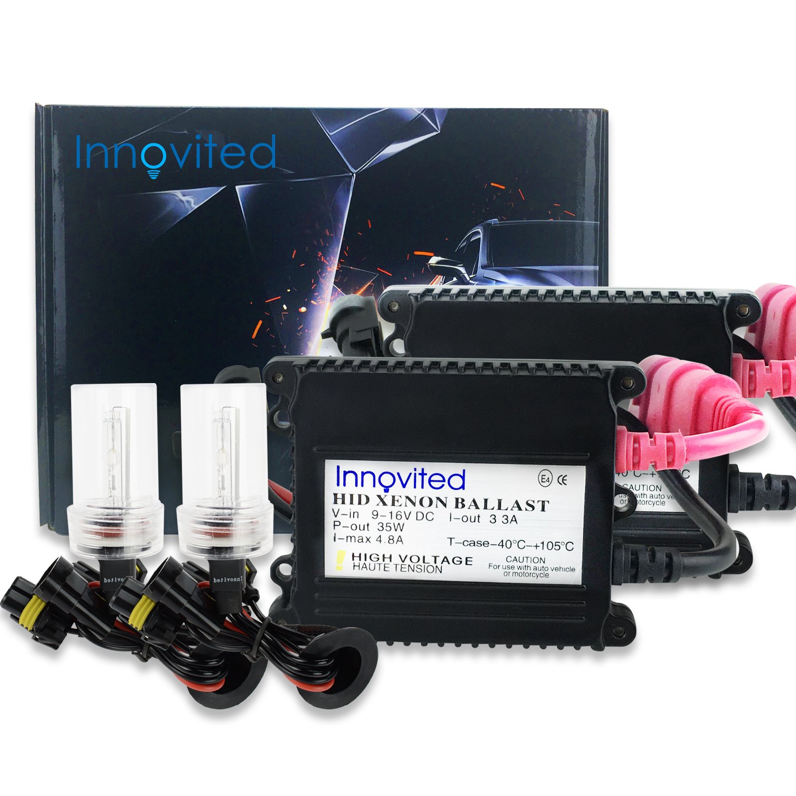 Innovited 35W DC Slim Digital Ballast x 1 Pair with HID Xenon Bulb x 1 Pair Bund