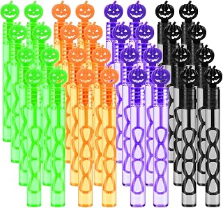SULOLI 36 Pcs Halloween Bubble Wands, Halloween Pumpkin Mini Bubbles Bulk Toys Party Favors Treat Bag Stuffers Goody Bag Filler for Kids Adults