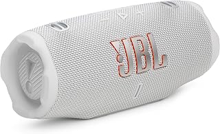 JBL Charge 6 - Portable Waterproof & Drop-Proof Bluetooth Speaker, Bold Pro Sound with AI Sound Boost (White) (Renewed)
