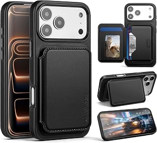 Antsturdy for iPhone 18 Pro Max / 17 Pro Max Phone Case Wallet,Black