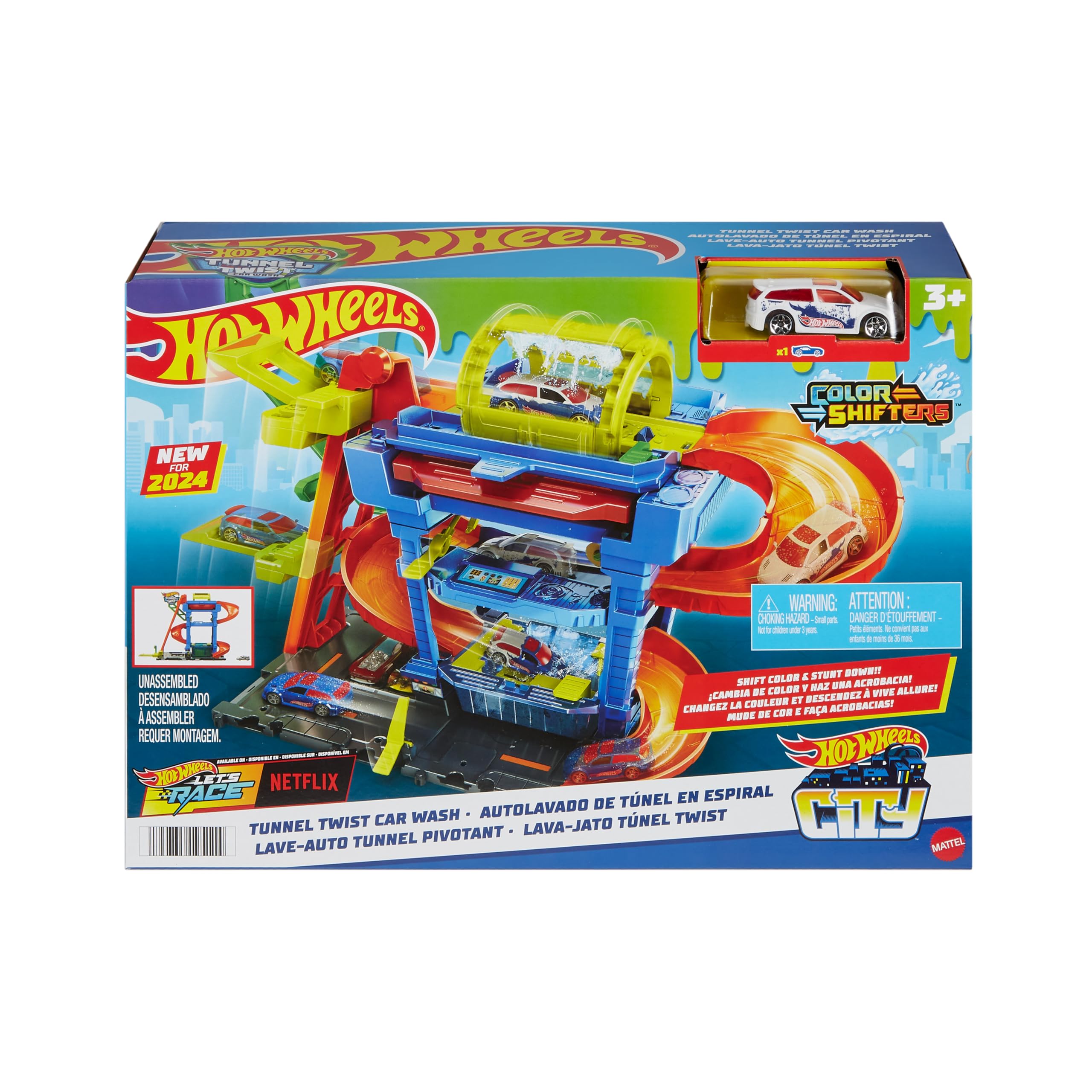 Hot Wheels City Wash Tunnel and 1 Car Set