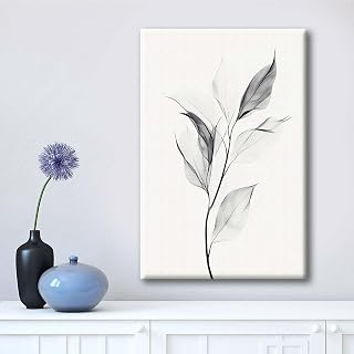 Framed Canvas Wall Art Print, Modern Ready to Hang Home Decor Plants, Wall Hanging Decor Painting Poster Artwork for Living Room, Bedroom, Bathroom, Gift, Home Decoration 17.8 x 11 inch D108