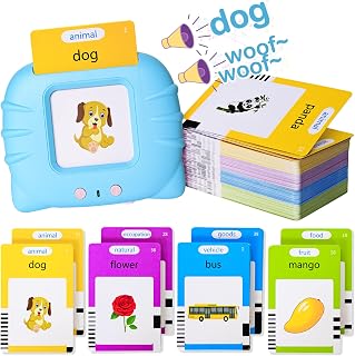 Talking Flash Cards Early Educational Toys for 3 4 5 6 Year Old Baby Boys Girls, Preschool Learning Reading Machine with 224 Words, Montessori Interactive Gift for Kids Toddlers