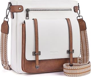Roulens Crossbody Bags for Women,Multi Pocket Crossbody Purses Vegan Leather Shoulder Handbags Travel Purse Adjustable Strap