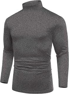 COOFANDY メンズ モックタートルネックシャツ 長袖 Tシャツ スリムフィット プルオーバー
