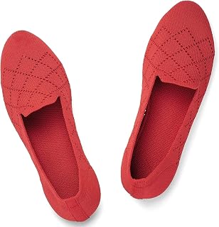Puxowe Comfortable Ballerinas Women's Breathable Knitted Flat Shoes Memory Foam Foldable Slippers Slip-On Shoes
